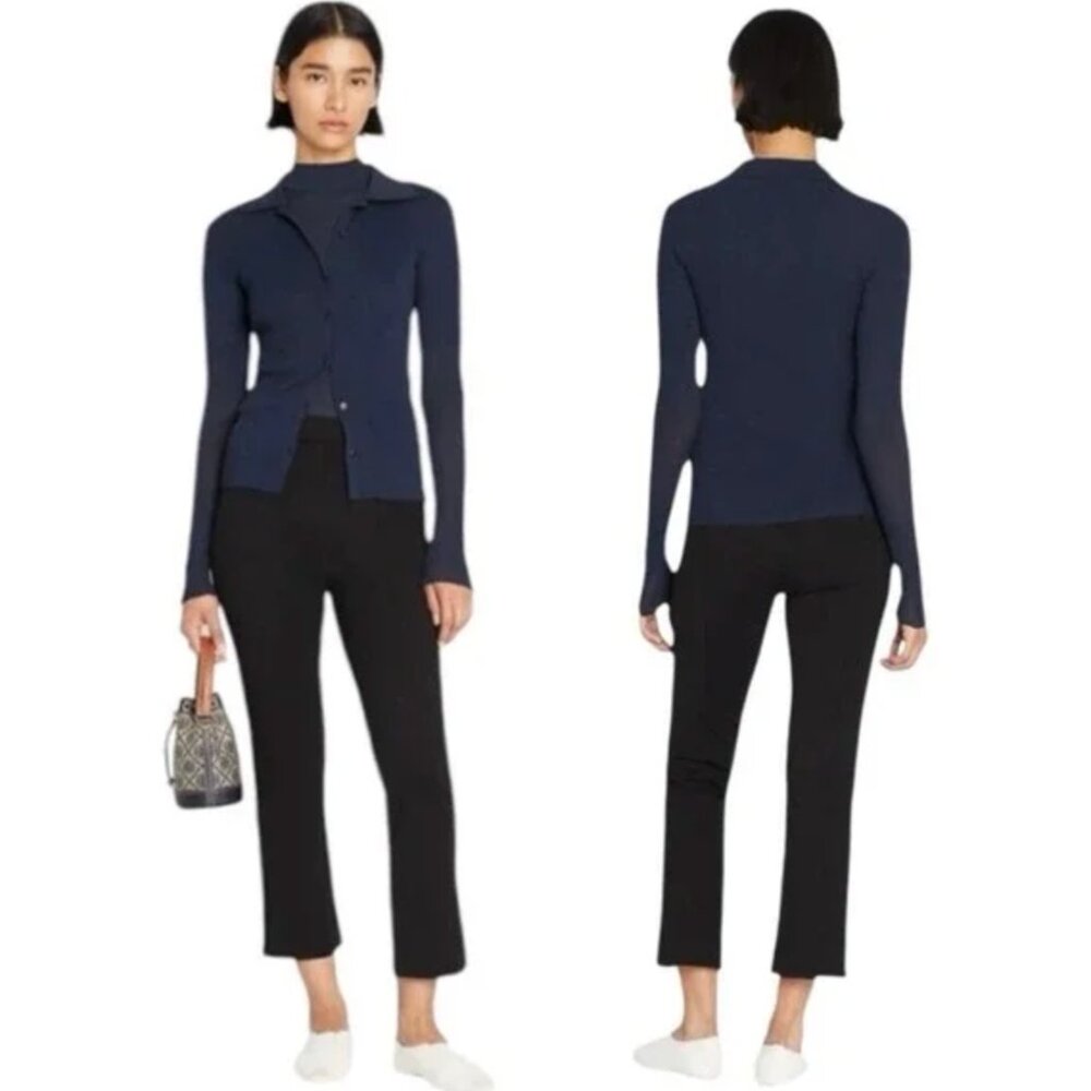 Tory Burch Sport Women’s Black Subtle Kick Flare Stretch Knit Mid Rise- S